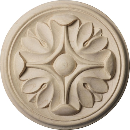 4 1/4W X 4 1/4H X 1/2P Raymond Round Rosette, Rubberwood